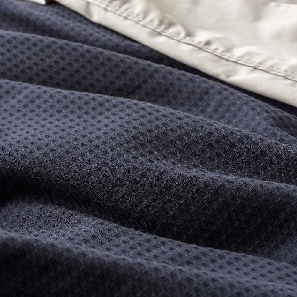 In2Linen Waffle Weave Pure Cotton European pillow Case I Navy