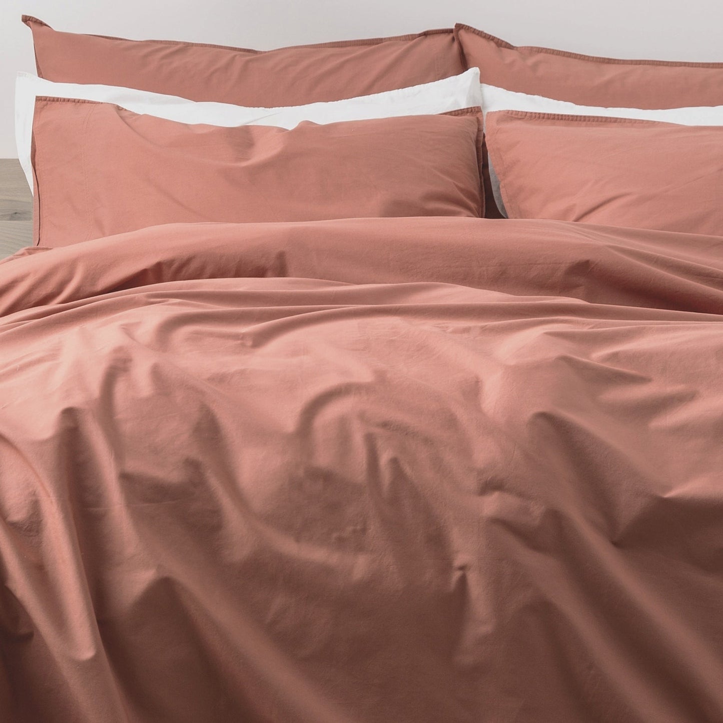 Stone Washed Quilt Cover Set Helena Redwood