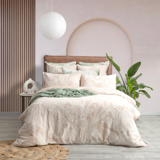 Bentley Quilt cover set Cotton Jacquard Nude-0