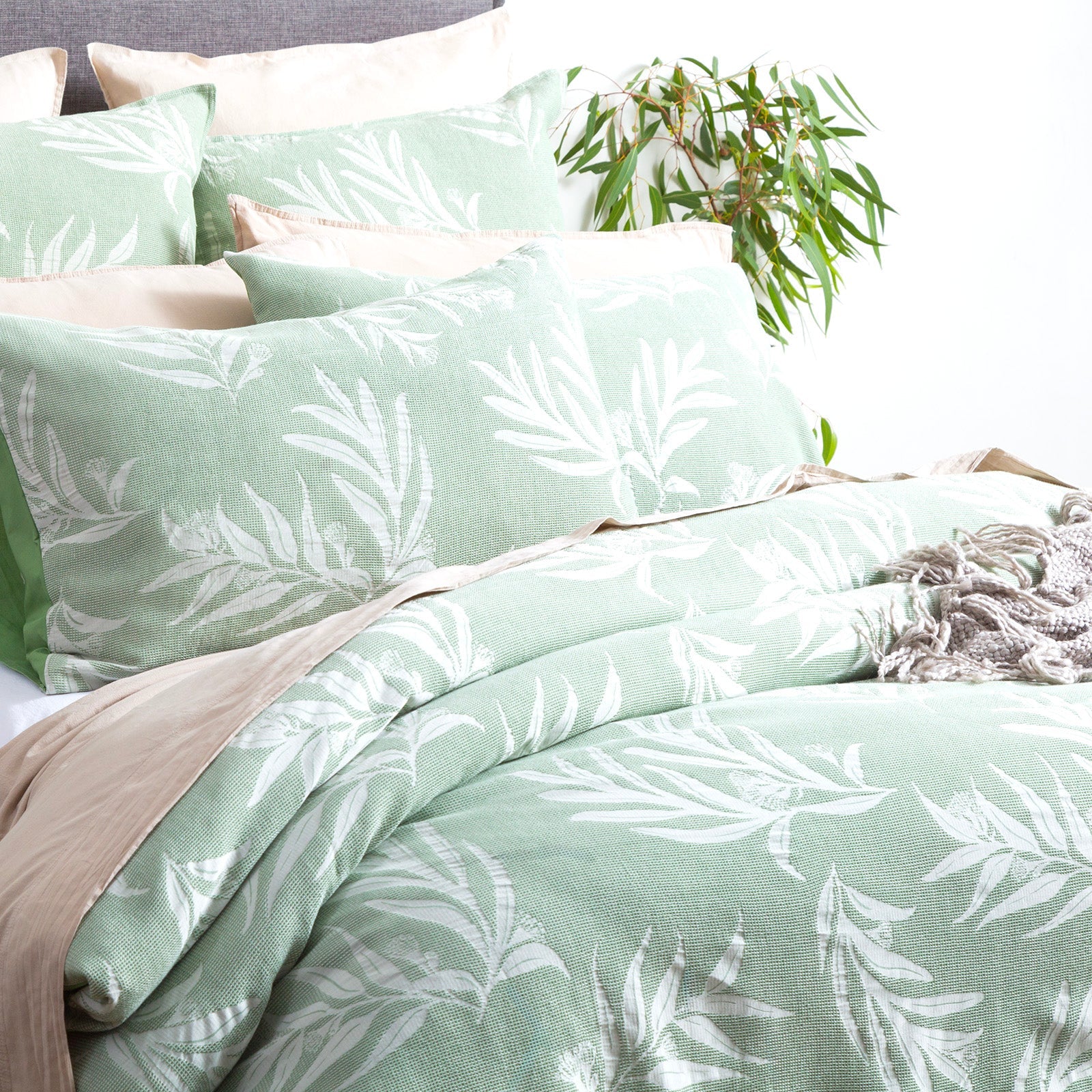 Native Quilt cover set Cotton Jacquard Juniper-1