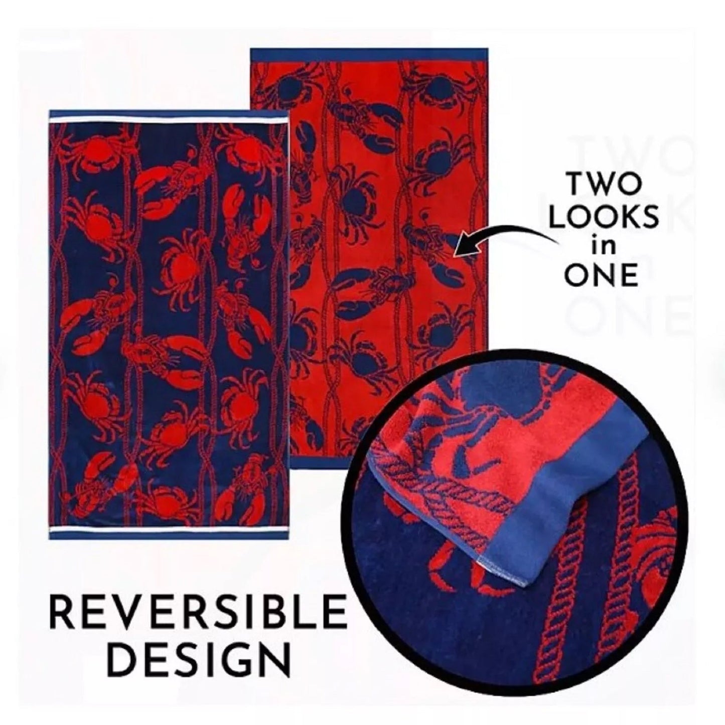 Fresh Catch Velour Beach Towel X-Large 2 Pack 100x180cm