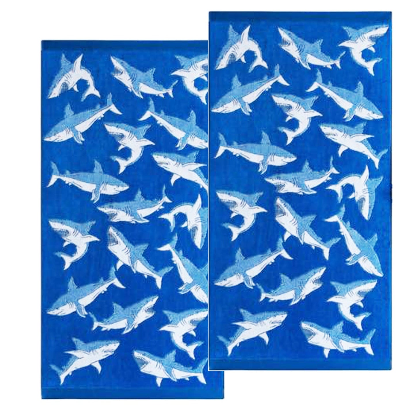 Shark Velour Kids Beach Towel 2 PACK