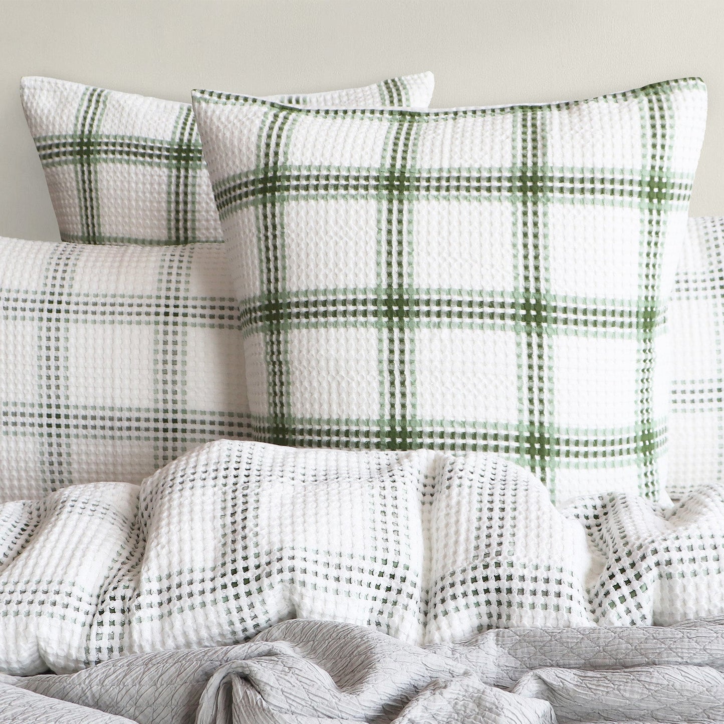 Elliot Waffle Quilt Cover Set Sage-2