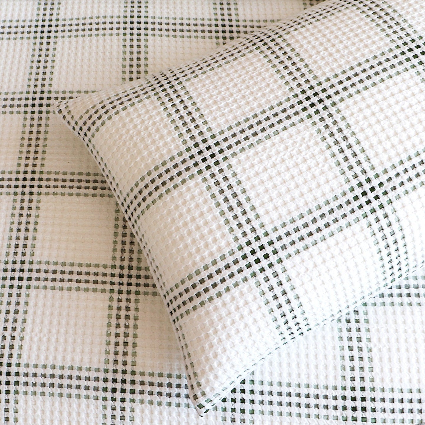 Elliot Waffle Quilt Cover Set Sage-3