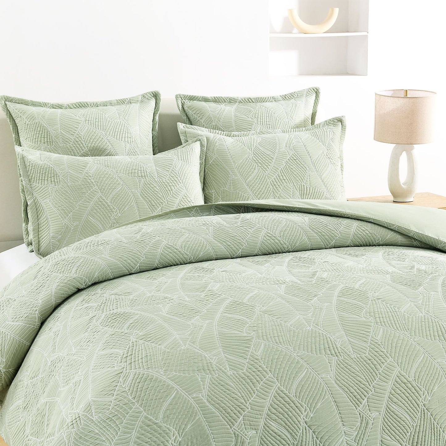Jacquard Quilt Cover Set Woods Sage-1