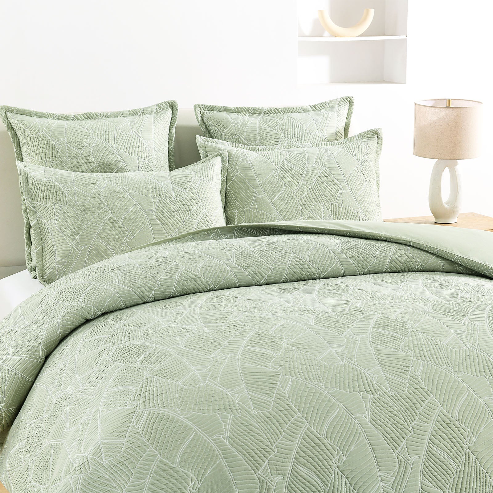 Jacquard Quilt Cover Set Woods Sage-1