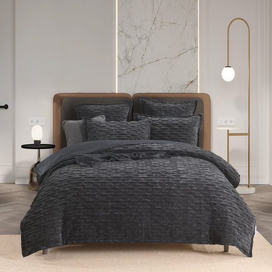 Charlotte Quilt Cover Set Jacquard Onyx-0