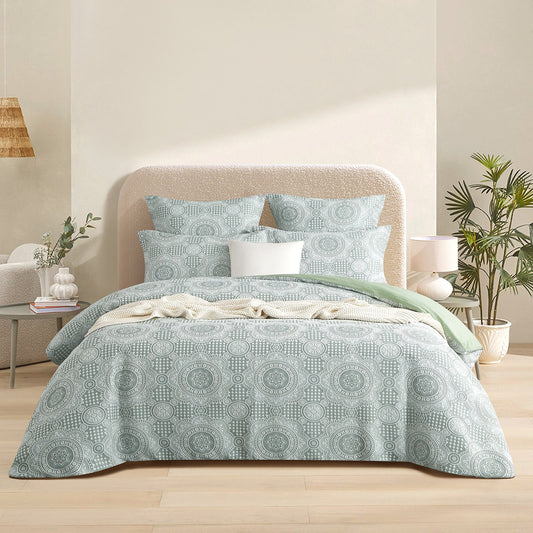 Rizz Quilt Cover Set Sage-0