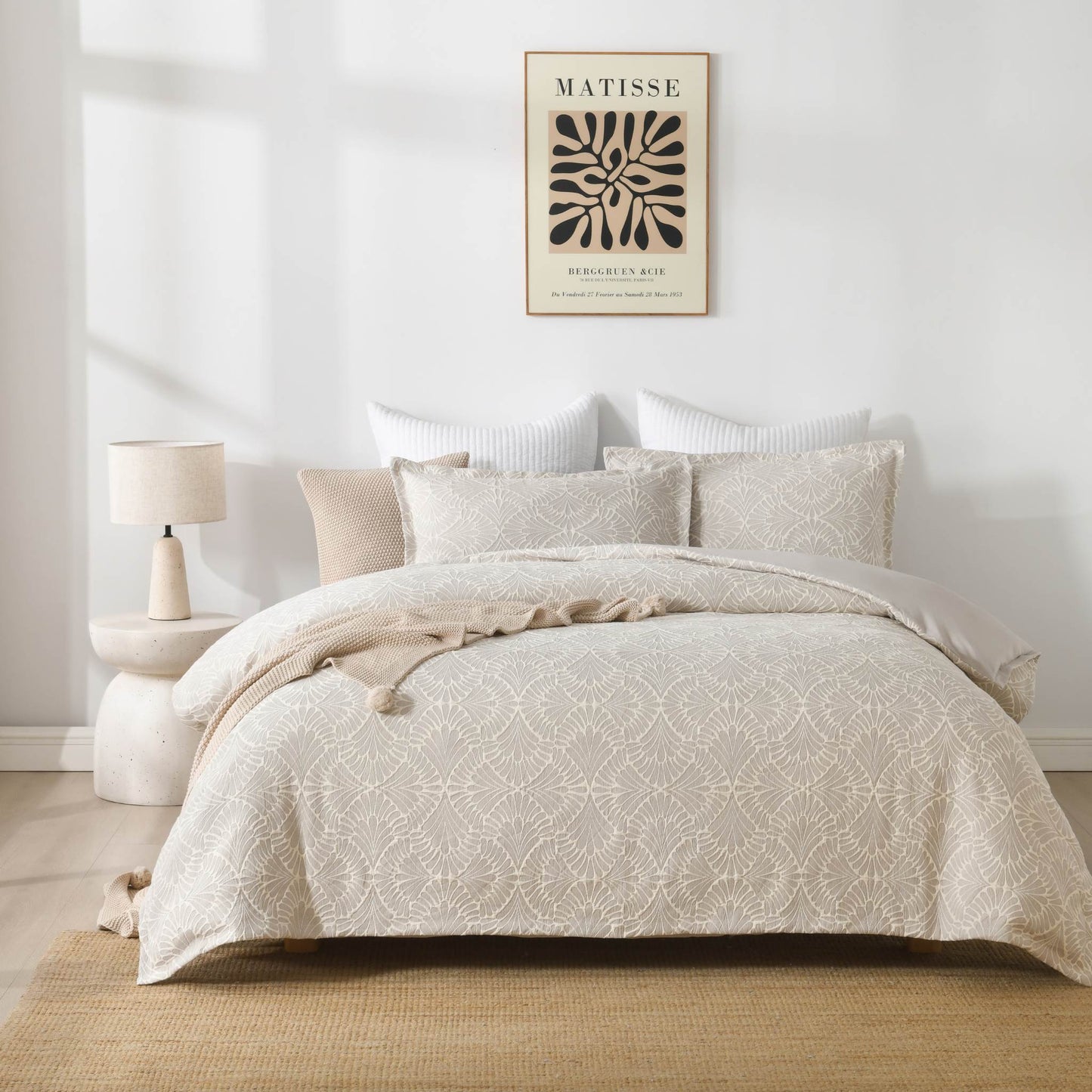 Cotton Jaquard Quilt Cover Set Fanned Flower