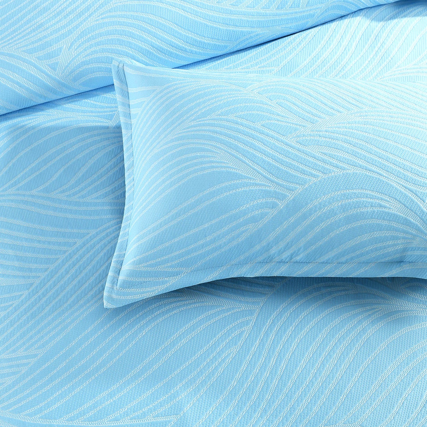 Oscillate Jacquard Quilt cover set Sky-2