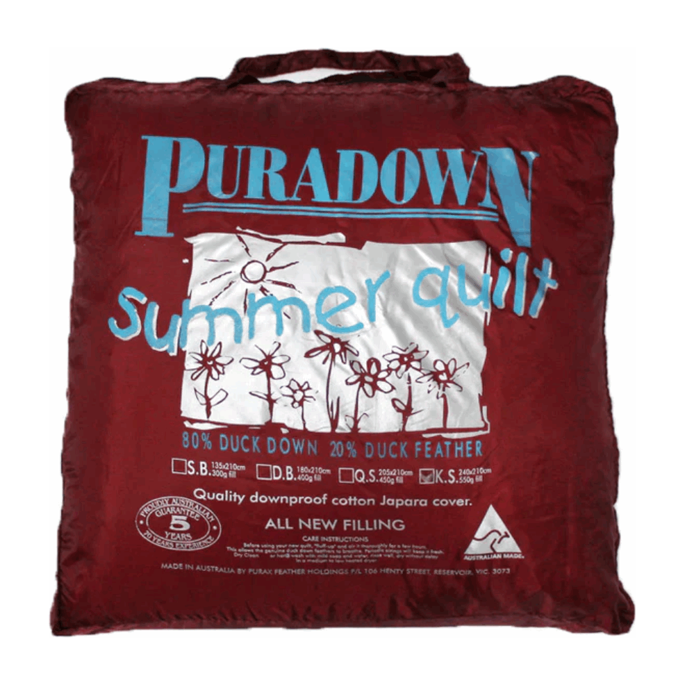 Puradown Duck Down Quilt 80/20 | Summer Quilt