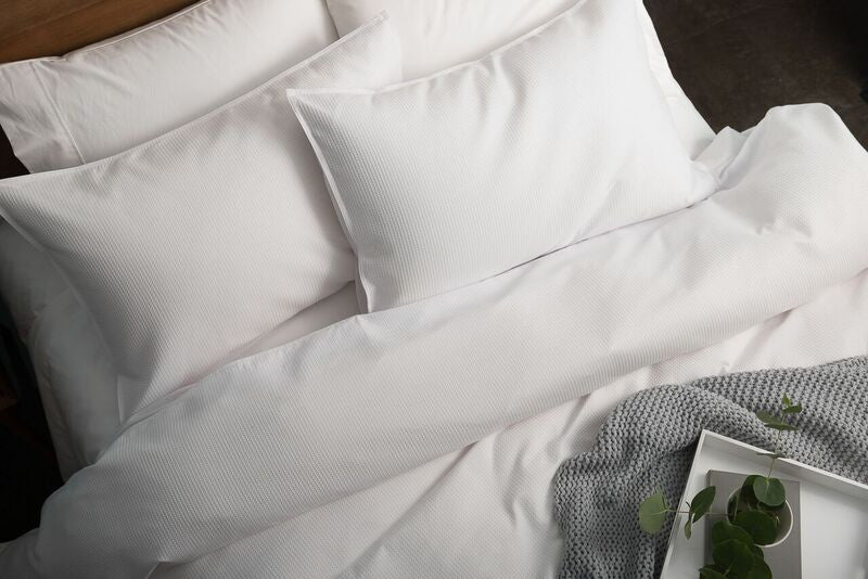 In2Linen Waffle Weave King Bed Quilt Cover Set | White