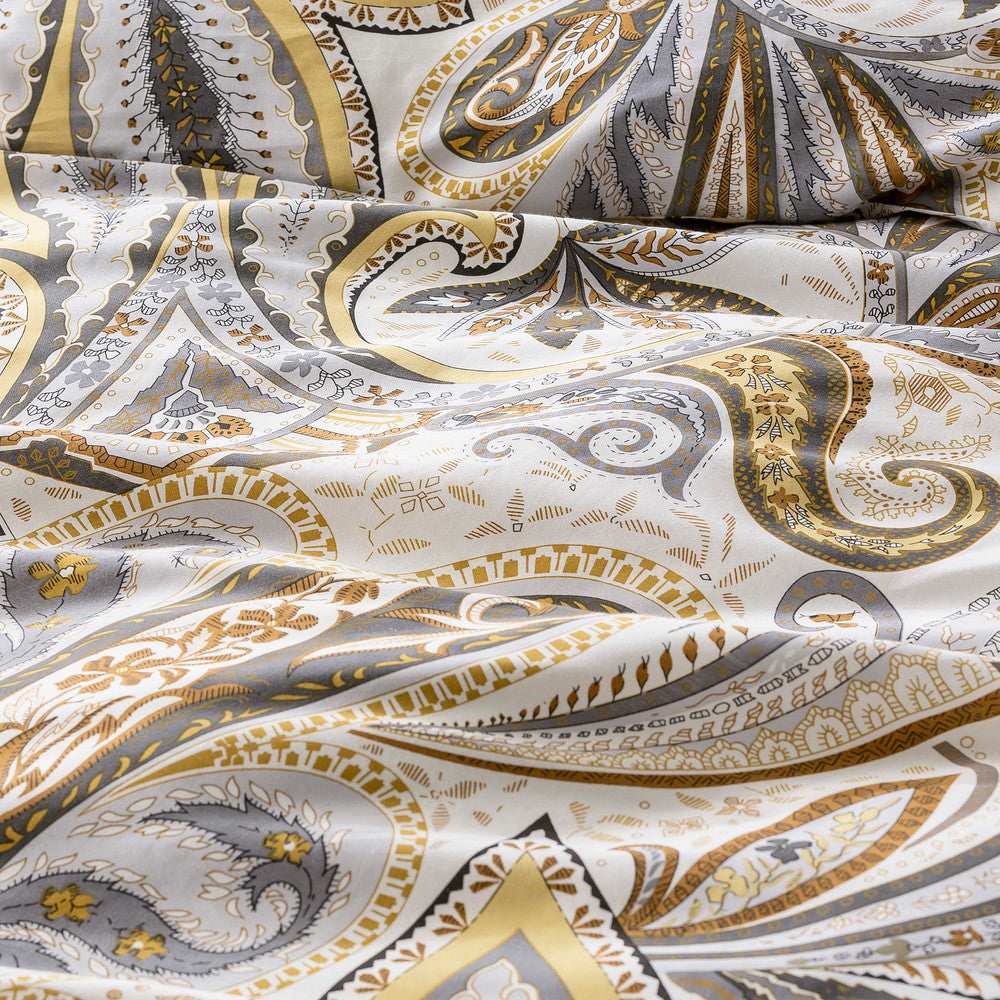 In2linen Paisley 100% Cotton 300 thread Quilt Cover Set | Rust
