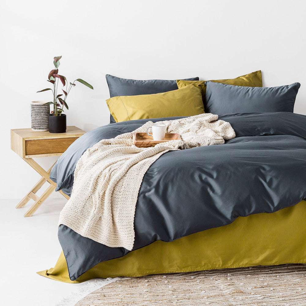 In2Linen 500TC Bamboo Cotton Quilt Cover Set | Prussian Blue