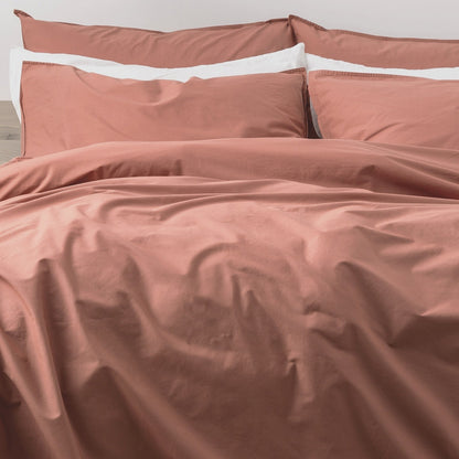 Stone Washed Quilt Cover Set Helena Redwood