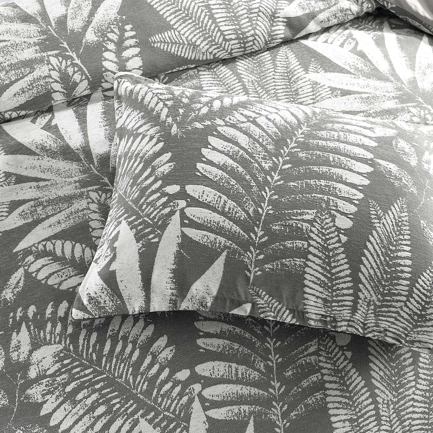 Raven Jacquard Quilt cover set Charcoal-2