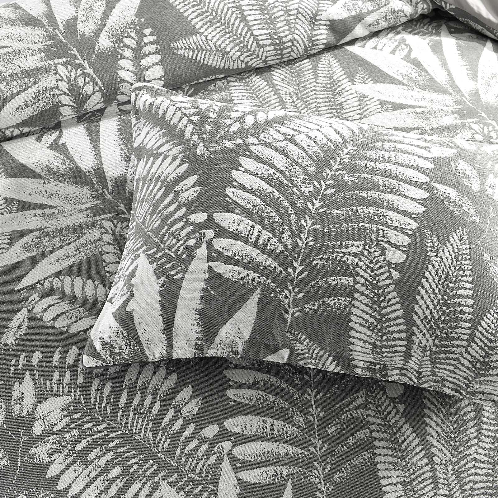 Raven Jacquard Quilt cover set Charcoal-2