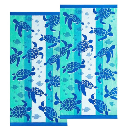 Turtles Velour Kids Beach Towel 2 Pack