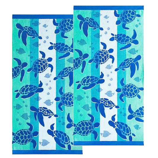 Turtles Velour Kids Beach Towel 2 Pack