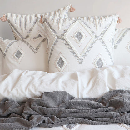 Zuma Stone Washed Tufted Quilt Cover Set White-2