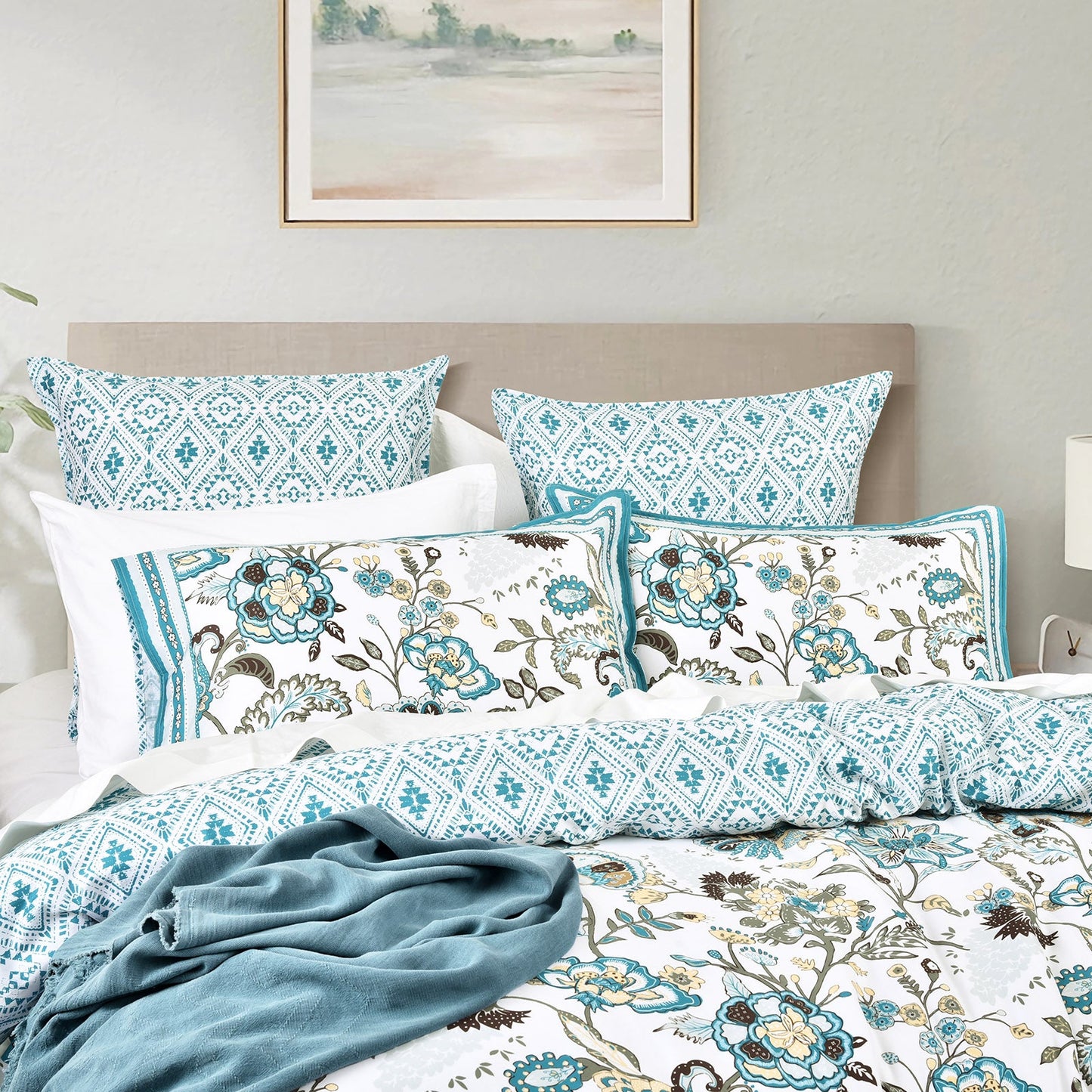 Anaya Quilt Cover Set 300 Thread Count Cotton Reversible-1
