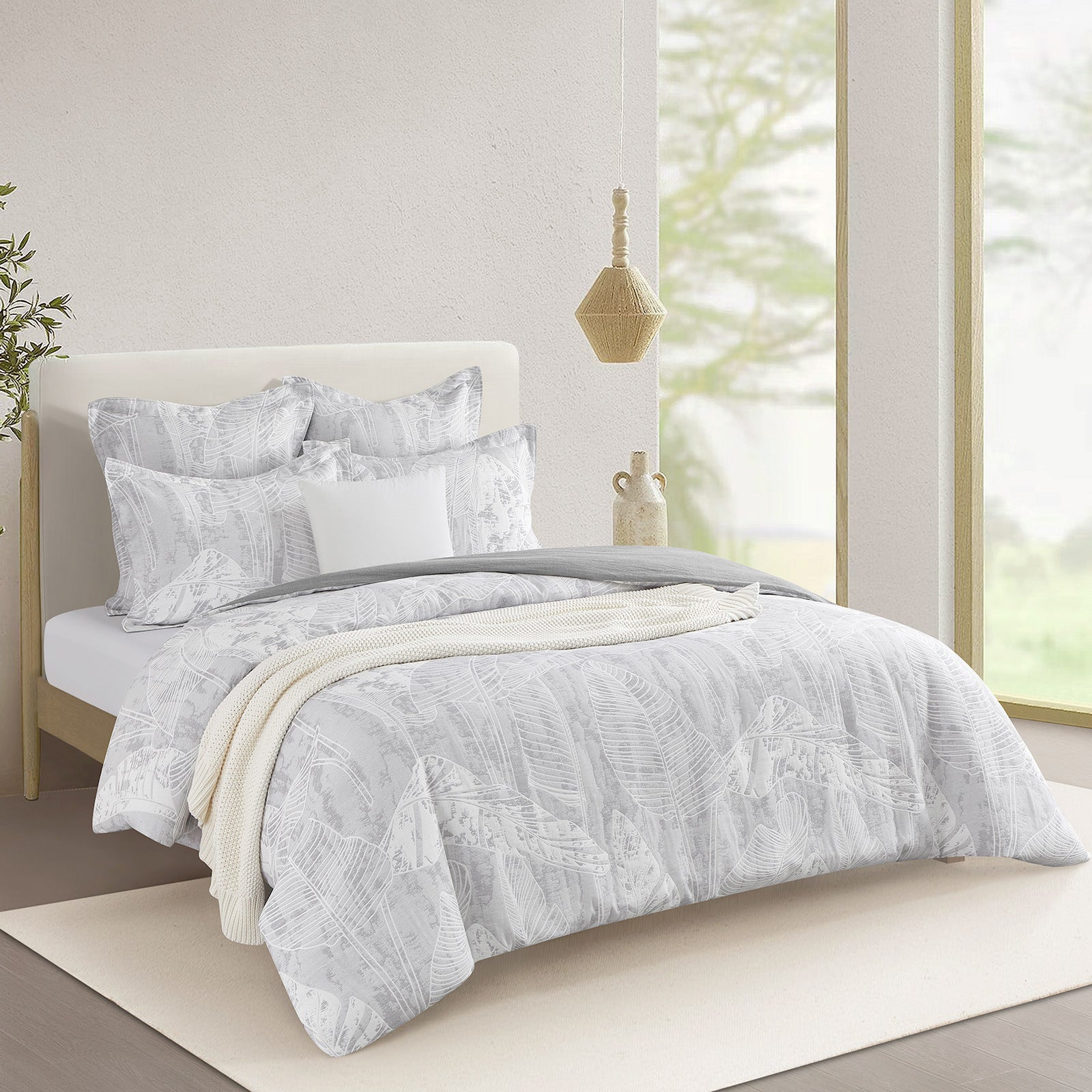 Grove Quilt Cover Set Charcoal-1