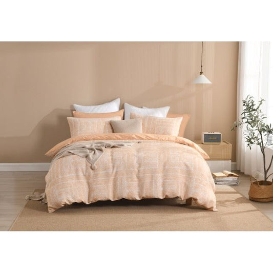 In2Linen Feather Fall Quilt Cover Set | Peach