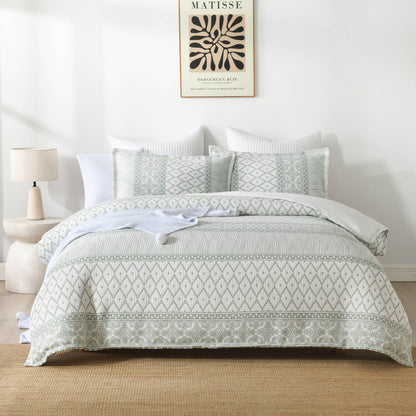 Emily Woven Jaquard Quilt Cover Set