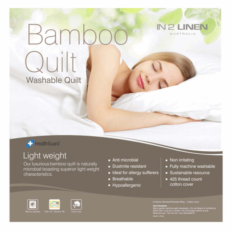 In2Linen Bamboo Rich Luxury Quilt 400gsm - Winter Weight