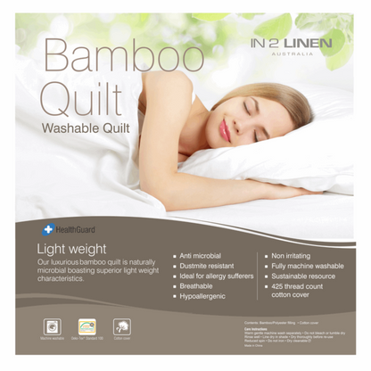 In2Linen Bamboo Rich Luxury Quilt 400gsm - Winter Weight