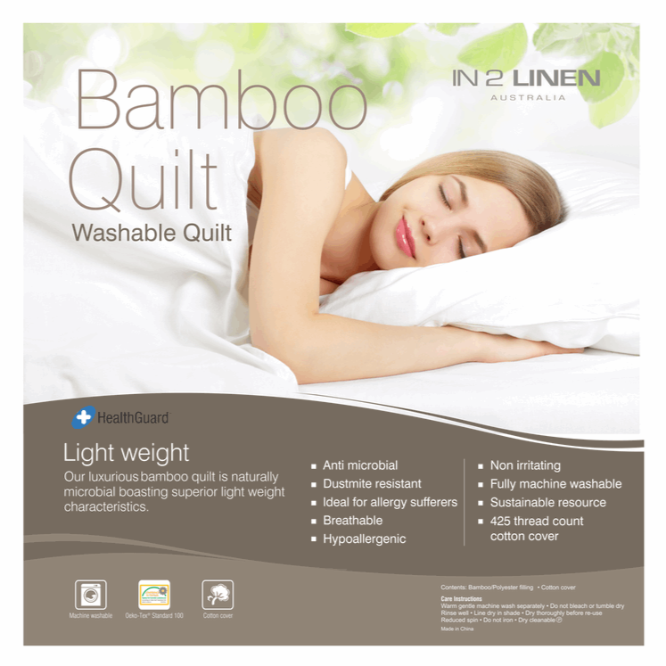 In2Linen Bamboo Rich Luxury Quilt 250gsm - Summer Weight