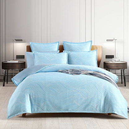 Oscillate Jacquard Quilt cover set Sky-0