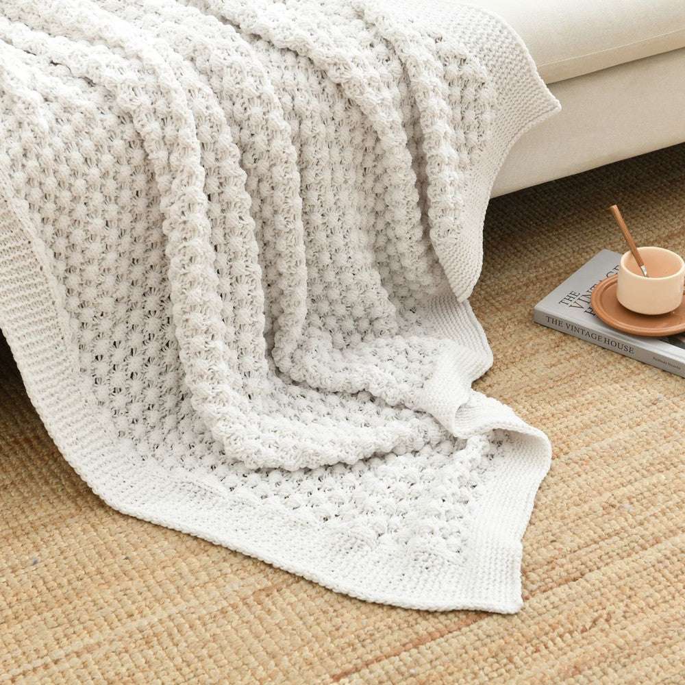 Ruya Knitted Chenille Throw Rug
