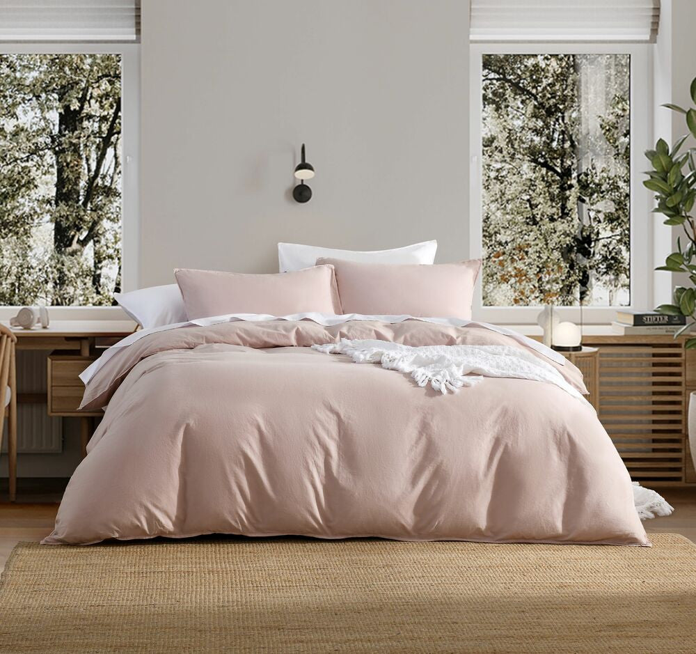 Harper Home Vintage Washed Quilt Cover Set | Pink
