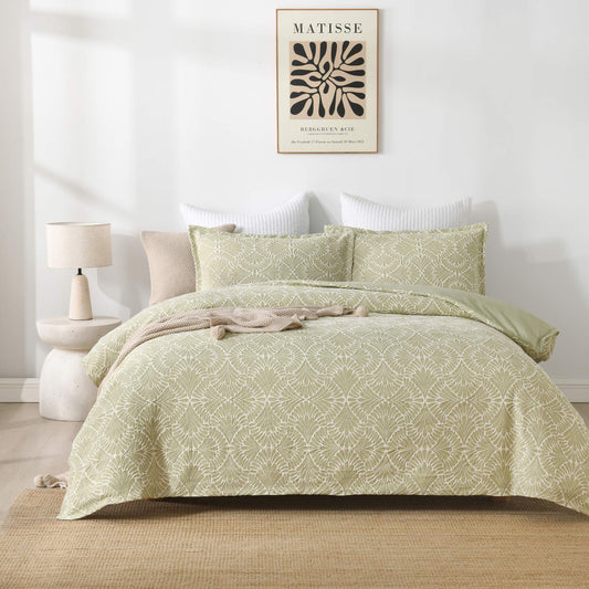 Cotton Jaquard Quilt Cover Set Fanned Flower