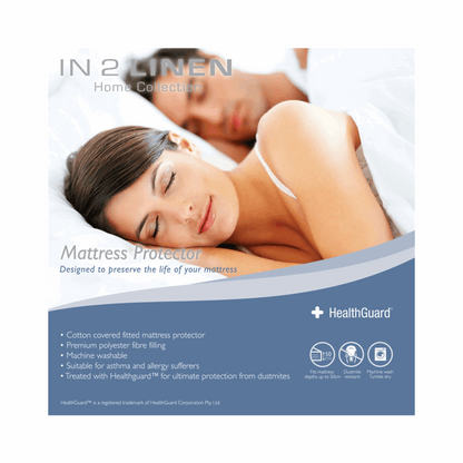 In2Linen Mattress Protector  Poly Fill/ Cotton Cover Fully Fitted Quilted