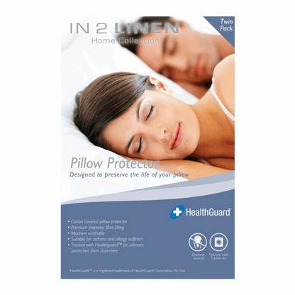 In 2 Linen Standard Pillow Protector | Cotton Polyester | TWIN PACK